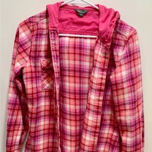 Eddie Bauer Pink Plaid Kids Button Down Shirt